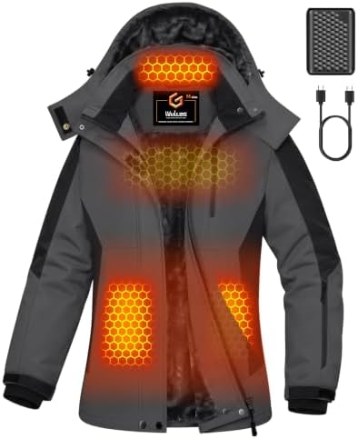 Wulcea Graphene Heated Jacket For Women 12V 18400mAh Fast Charge With Large Capacity