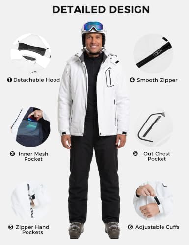 Men's Ski Jacket Windproof Waterproof Rain Coat Snow Winter Jacket