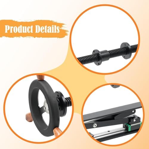 Bench Screw Leg Vise, Workbench Inertia Leg Clamps with Handwheel & Parallel X-Bracket, Stainless Steel Screws, Heavy Duty Woodworking Table Vise Clamps Set for DIY Accessories (Black)