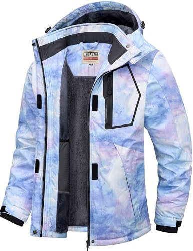 WULFUL Women's Waterproof Ski Jacket Warm Winter Coats Windproof Winter Jackets for Women Fleece Lined Windbreaker with Hood