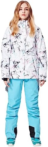 Women's Ski Jackets and Pants Set Windproof Waterproof Insulated Snowsuit Winter Warm Snowboarding Snow Coat