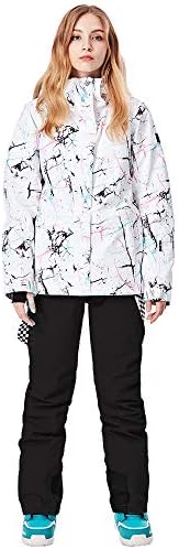 Women's Ski Jackets and Pants Set Windproof Waterproof Insulated Snowsuit Winter Warm Snowboarding Snow Coat