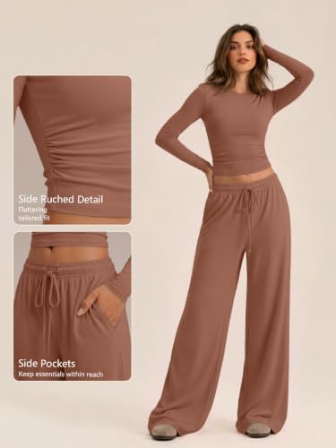 Trendy Queen Women's 2 Piece 2026 Fall Fashion Lounge Set with Pockets