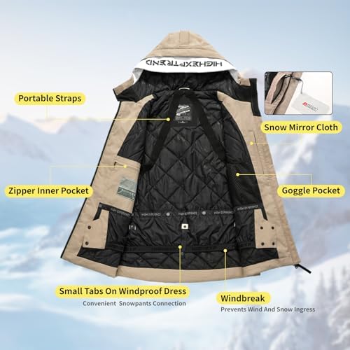 Womens Snowboard Jacket Baggy Ski Coat Snow with Hood