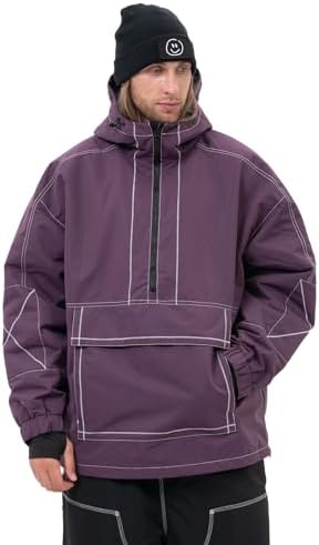 SNOWVERB Baggy Snowboard Hooded Jacket Ski Snow Cargo Coat for Mens Womens