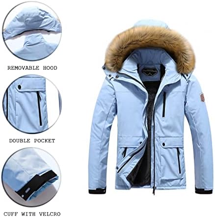 MOERDENG Women's Waterproof Ski Jacket Winter Warm Hooded Snow Coat