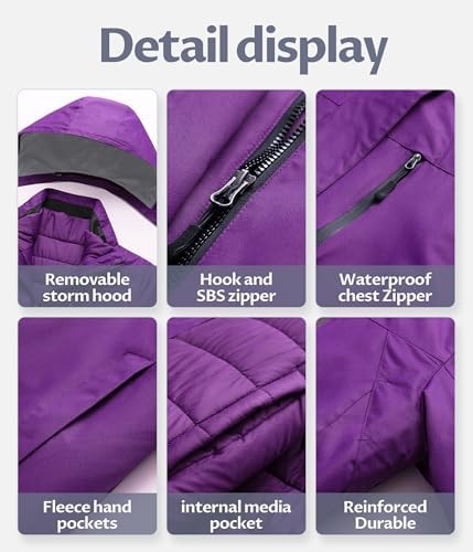 Women's 3 In 1 Waterproof Ski Jacket Windproof Snowboarding Jacket Warm Winter Snow Coat Raincoat