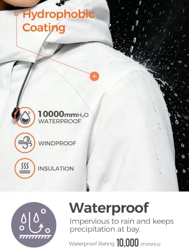 Wantdo Women's Waterproof Ski Jacket Colorful Printed Fully Taped Seams Rain Coat Warm Winter Parka