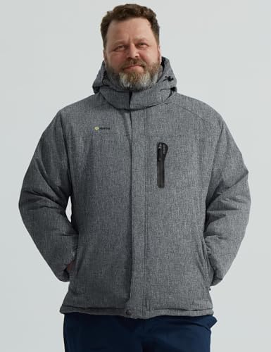 GEMYSE Men's Winter Ski Jacket Waterproof Snow Coat with Detachable Hood