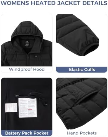 wantdo Heated Jackets for Women Plus Size Heated Coats with Battery Pack
