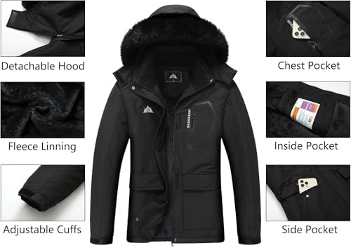MOERDENG Women's Ski Jacket Waterproof Warm Winter Coat
