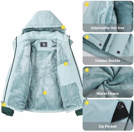 CAMEL CROWN Women's Ski Jacket Winter Snow Coat Waterproof Female Jackets