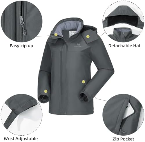 CAMEL CROWN Women's Ski Jacket Winter Snow Coat Waterproof Female Jackets