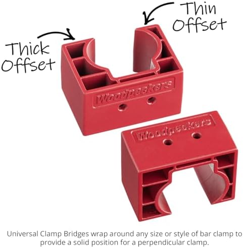 Woodpeckers Universal Clamp Bridges 12-Pack, Stack & Cross Clamps for Complex Glue-Ups, Works with Pipe, Parallel Jaw, Bar & F-Clamps, Improves Alignment & Pressure, Made in USA UCB-23
