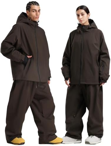 GSOU SNOW Mens Womens Snow Ski Jacket Baggy Snowboard Waterproof Insulated