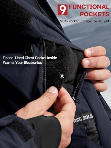 Men's Winter Waterproof Ski Snow Jacket with Hood
