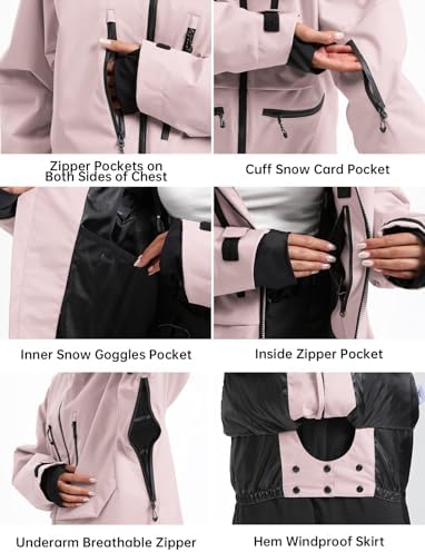 GSOU SNOW Snowboard Jacket Mens Womens Ski Jacket Baggy Snow Hoodie Coat