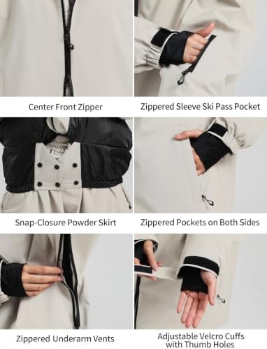 GSOU SNOW Mens Womens Snow Ski Jacket Baggy Snowboard Waterproof Insulated