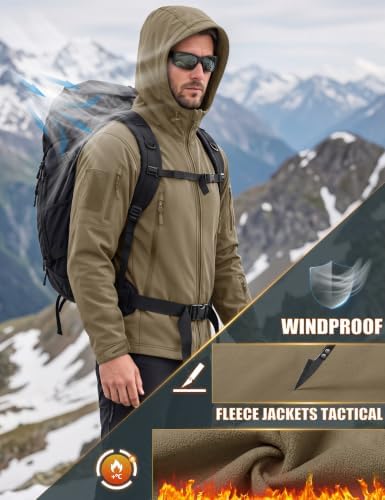 MAGCOMSEN Men's Jackets Tactical Winter Waterproof Softshell Rain Coat