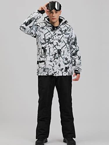 Men's Jacket and Pants Set Insulated Waterproof Waterproof Snowboard Snowsuits for Snow Sport