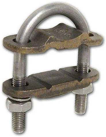 Morris 91758 Morris Products 91758 U Bolt Ground Clamp, Copper, 2 Conductors, #4 - 250 MCM Wire Range, 2" Pipe Size