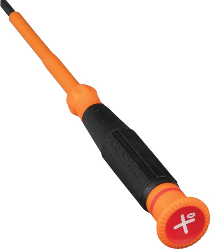Klein Tools 6233INS Insulated Precision Screwdriver, #0 Phillips Mini Electrician Screwdriver, 1000-Volt, Cushion-Grip Handle