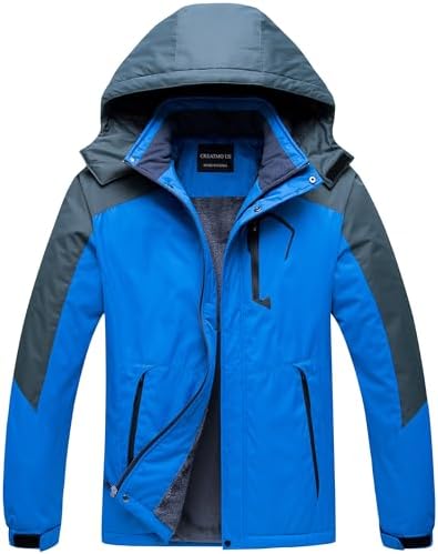 Men's Mountain Waterproof Ski Jacket - Windproof Snowboarding Warm Winter Coat Raincoat