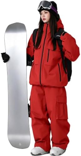Women's Snow Snowboard Suits Insulated Snowsuits Baggy Ski Jacket and Pants