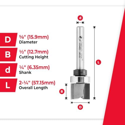 Amana Tool - 45482 Carbide Tipped Flush Trim Plunge Template 5/8 Dia x 1/2 x 1/4" Shan