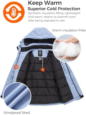 Women's Ski Jacket Waterproof Insulated Winter Snow Snowboard Jacket
