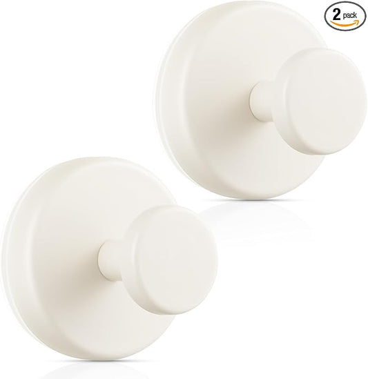 OUTXE Wreath Hanger for Front Door, Heavy Duty Suction Cup Reef Hook for Glass Window/Over Door, Christmas/Thanksgiving/Halloween/July 4th/Easter/Valentine/Winter/Fall/Summer/Spring (White, 2-Pack)