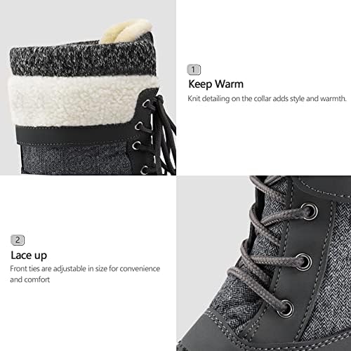 mysoft Women's Winter Snow Boots Waterproof Insulated Mid Calf Booties