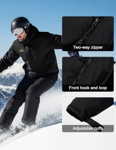 MAGCOMSEN Men's Winter Ski Jacket Waterproof Snow Fleece Lined Warm Coats