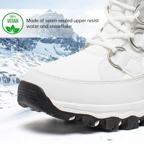 HOBIBEAR Womens Winter Boots Warm Faux Fur Lined Snow Boots Cold Weather Outdoor Shoes Water Resistant