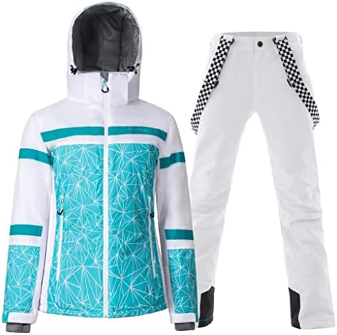 Women's Ski Jackets and Pants Set Windproof Waterproof Insulated Snowsuit Winter Warm Snowboarding Snow Coat