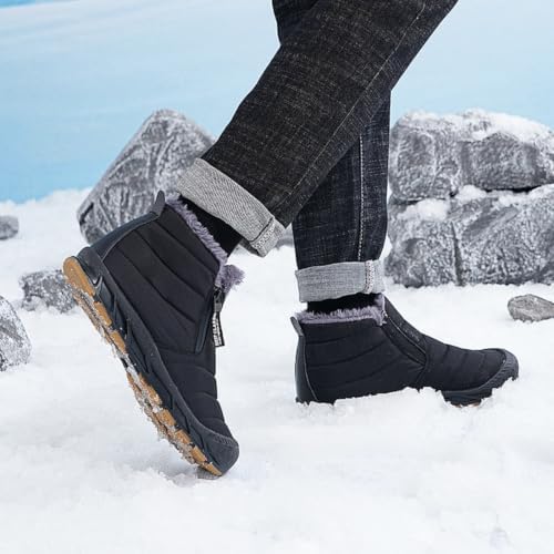 Jakcuz Women Snow Boots Water-resistant Side Zipper
