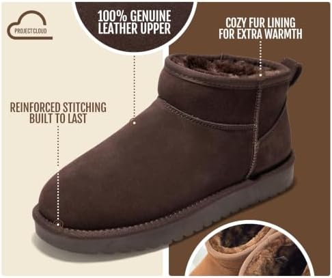 Project Cloud 100% Genuine Leather Womens Boots Ankle Boots for Women Shoes