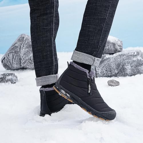 Jakcuz Women Snow Boots Water-resistant Side Zipper