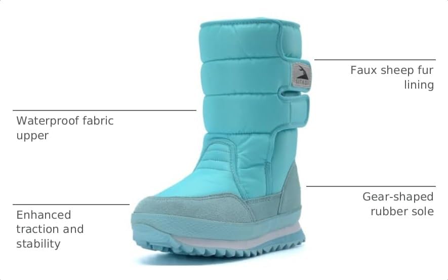 DADAWEN Women's Waterproof Frosty Snow Boot