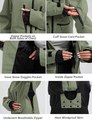 GSOU SNOW Snowboard Jacket Mens Womens Ski Jacket Baggy Snow Hoodie Coat