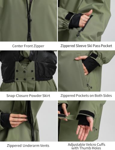 GSOU SNOW Mens Womens Snow Ski Jacket Baggy Snowboard Waterproof Insulated