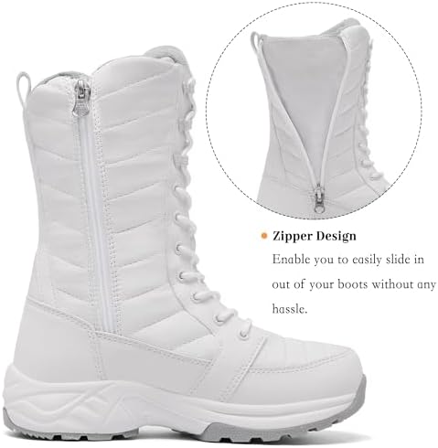 FW FRAN WILLOR Women's Waterproof Winter Snow Boots Warm Comfortable with Side Zipper - 2026 Fashion Lightweight Hiking boots for Cold Weather Insulated Mid Calf Military Booties