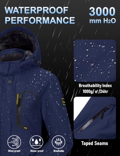 MAGCOMSEN Winter Coats for Women Ski Jackets Snow Waterproof Warm Rain Coat