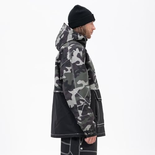 SNOWVERB Baggy Snowboard Hooded Jacket Ski Snow Cargo Coat for Mens Womens