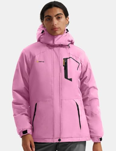 GEMYSE Women's Waterproof Ski Jacket Warm Winter Coat with Detachable Hood