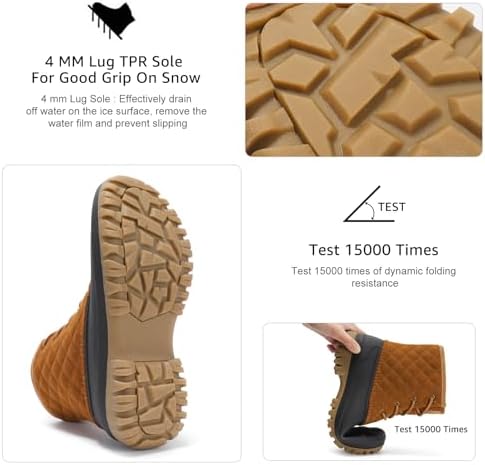 STQ Duck Boots for Women Waterproof Winter Boots Insulated Snow Boots