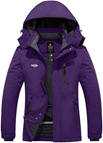 wantdo Women's Ski Jacket Waterproof Warm Fleece Lined Winter Snow Coat