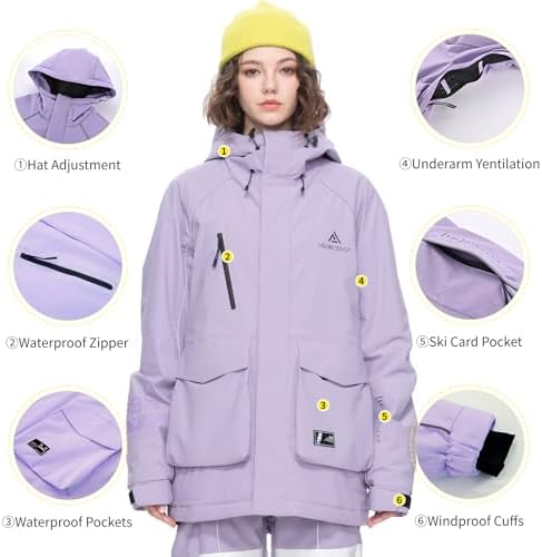 Womens Mens Snowboard Jacket Baggy Snow Ski Coat with Hood