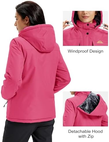 MAGCOMSEN Womens Winter Coats Waterproof Ski Snow Jackets Warm Thermal Coat