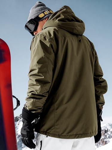 Men's Winter Waterproof Ski Snow Jacket with Hood